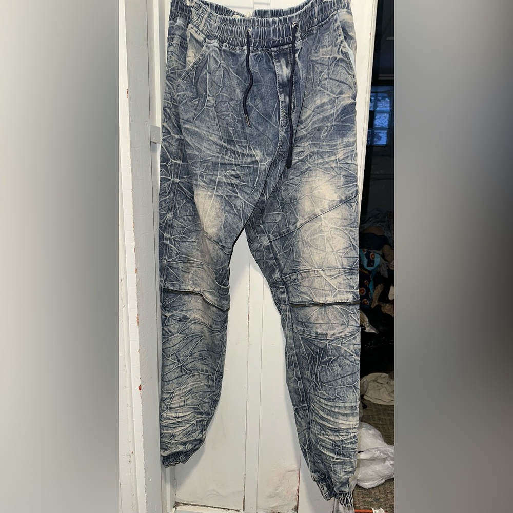Men's Blue Cult Distressed Jeans Size 38